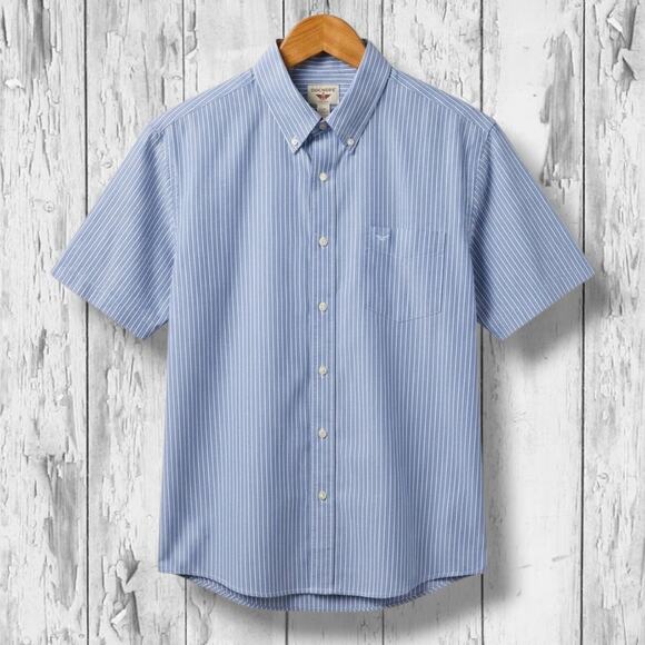 Dockers Other - Dockers Men's XL Khaki Diem Blue Striped Short Sleeve Button Down Shirt
